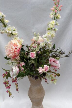 kunstbloemen in aardewerk vaas 150 cm